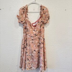 Hickory Hills Co Floral Dress Womens XL Babydoll Puff Sleeve Mini Coquette Girl